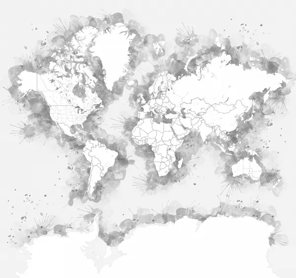 Watercolor World Map by Rosana Laiz Blursbyai