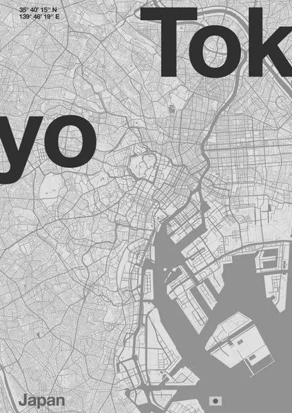 Modern Tokyo City Map by Florent Bodart