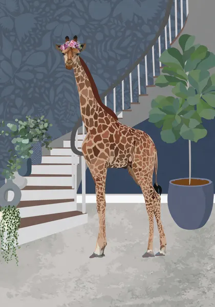 Flowered Giraffe Interior by Sarah Manovski