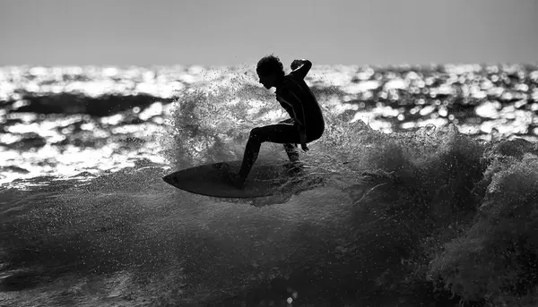 Dynamic Surfer Silhouette by Eyal Bussiba