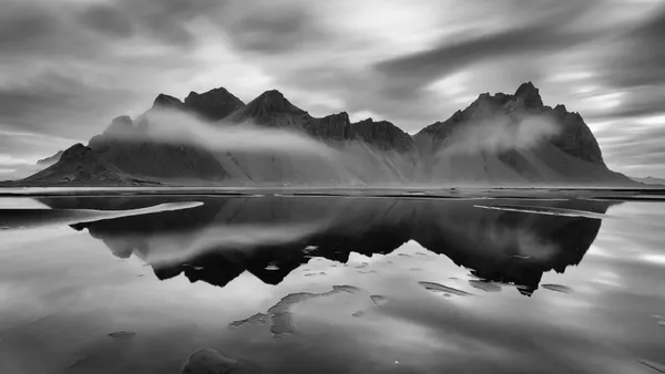 Misty Mountain Reflection by Rebecca Ramaley