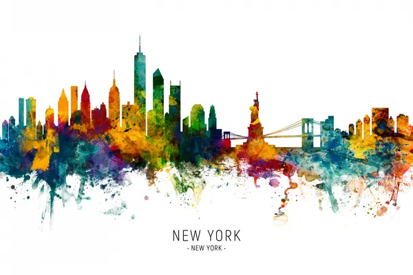 Vibrant New York Skyline by Michael Tompsett