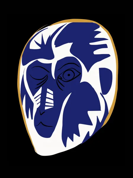 Modern Blue Face by Little Dean
