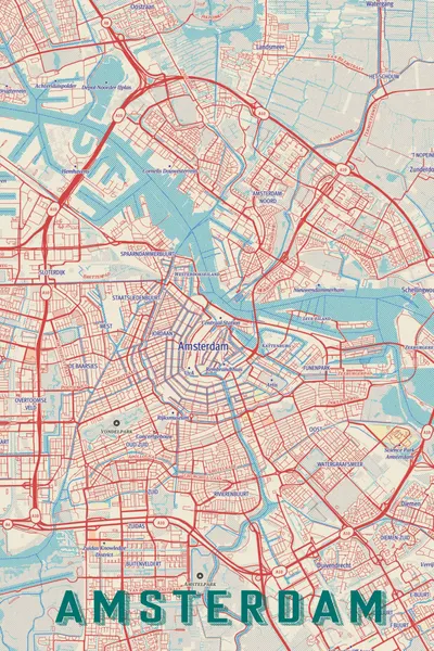 Stylized Amsterdam Map by jay stanley