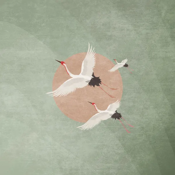 Cranes in Flight by Emel Tunaboylu