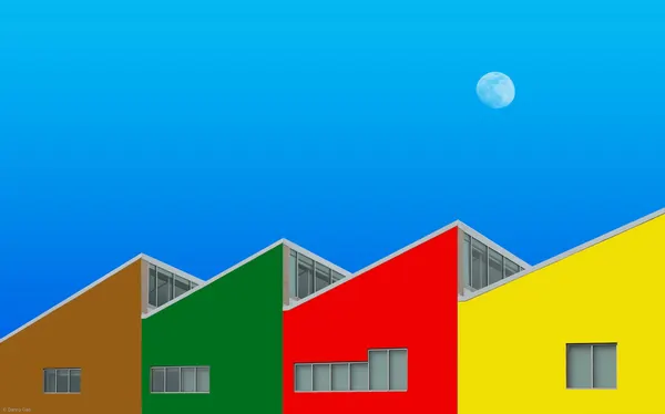 Colorful Architectural Moon by Danny Gao