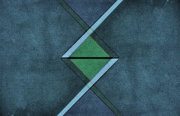 Modern Blue Green Geometry by Jois Domont ( J.L.G.)