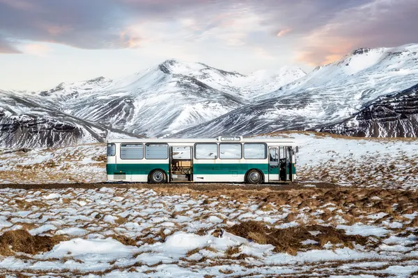 Classic Bus Winter Mountains by Paco Herrero