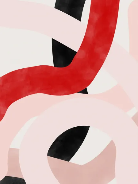 Red Blush Abstract Flow by Elena Ristova