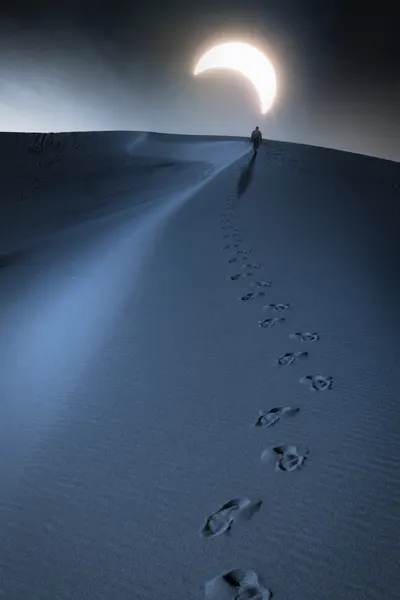 Desert Path Under Eclipse by cvv