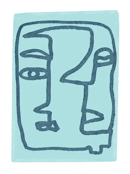 Abstract Blue Face by Sharyn Bursic