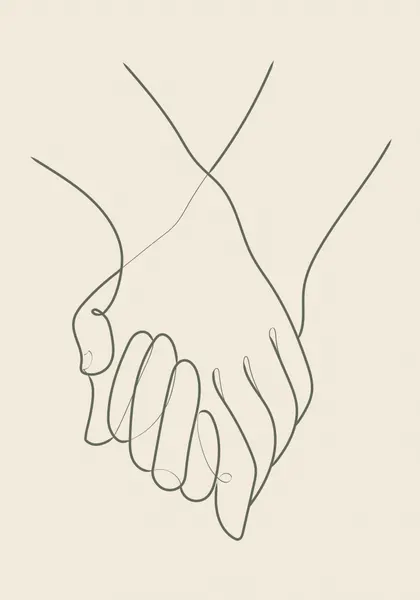 Connected Hands Drawing by Pictufy Studio II