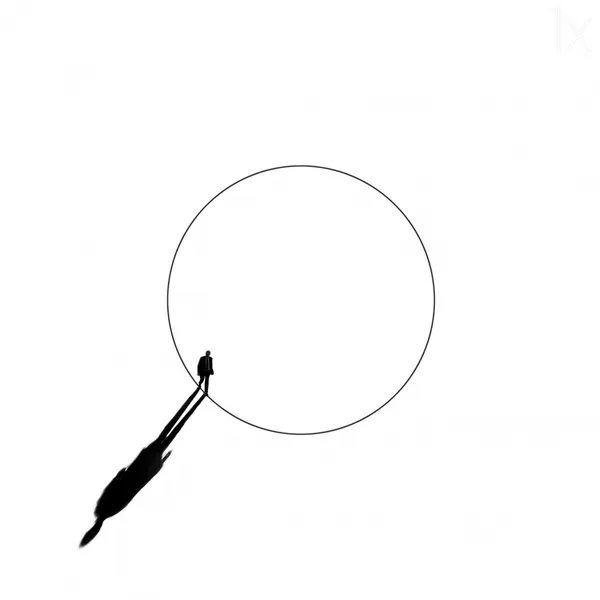 Man on Circle Edge by Huib Limberg
