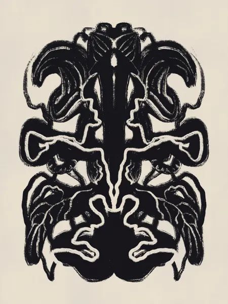 Symmetrical Inkblot Profiles by Little Dean