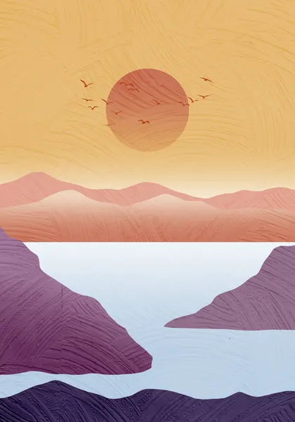 Desert Lake Sunset Birds by Fadil Roze
