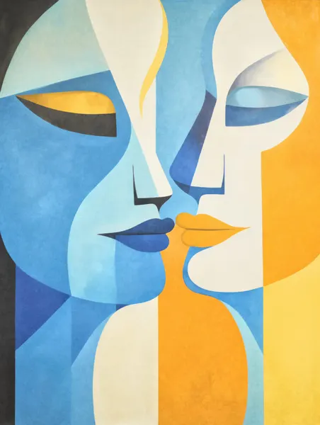 Abstract Loving Embrace by Andrea Haase