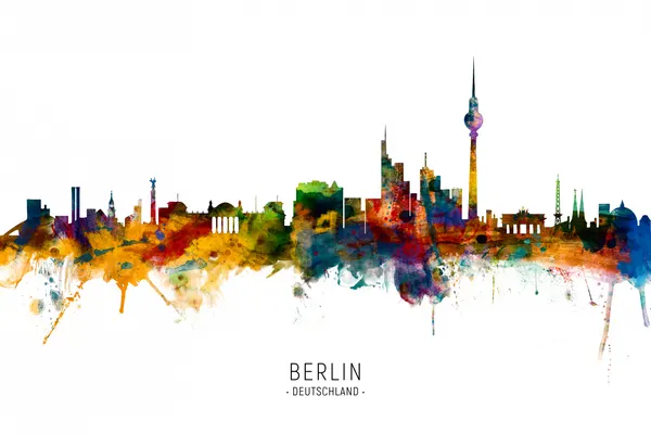 Colorful Berlin Skyline by Michael Tompsett