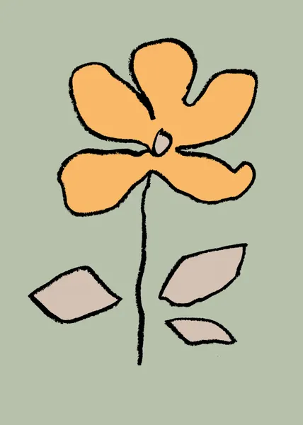 Simple Orange Flower by Pictufy Studio