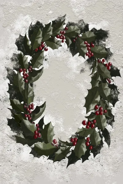 Rustic Holly Wreath by Rosana Laiz Blursbyai