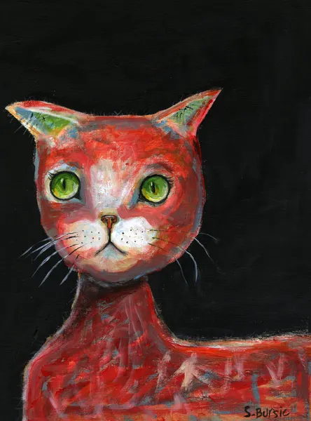 Curious Red Cat by Sharyn Bursic