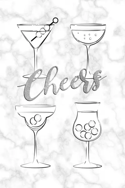 Cheers Cocktail Glasses by Martina