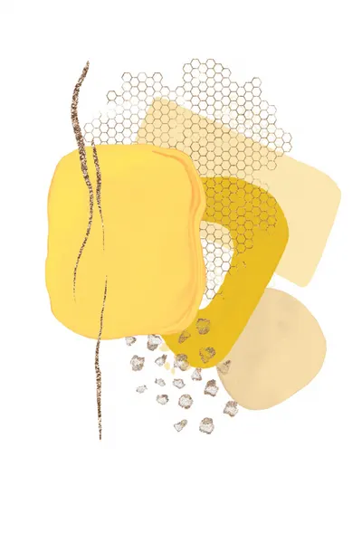 Golden Honeycomb Abstract by Sally Ann Moss