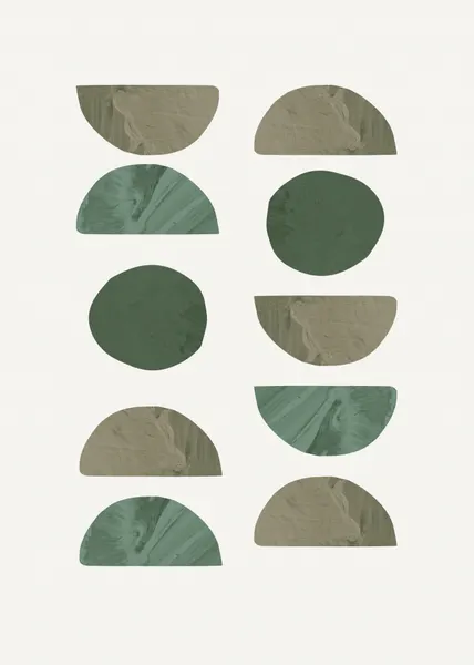 Abstract Earthy Green Shapes by Pictufy Studio