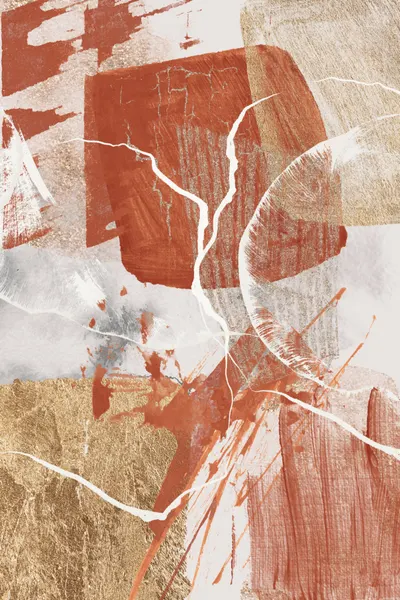 Golden Rust Abstract by Sally Ann Moss