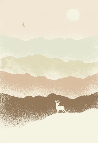 Serene Mountain Stag by Florent Bodart