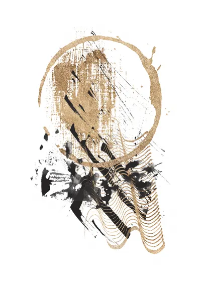 Golden Abstract Circle by Sally Ann Moss