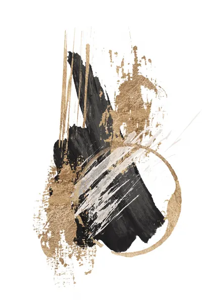 Elegant Black Gold Abstract by Sally Ann Moss