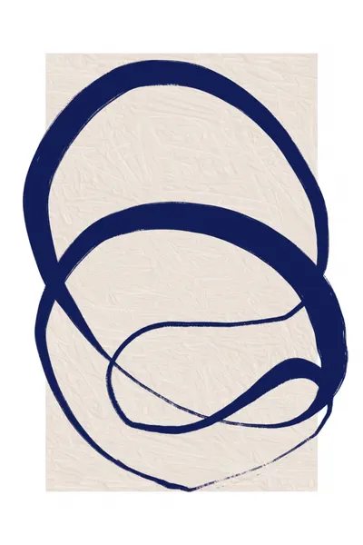 Navy Abstract Loops by Sally Ann Moss