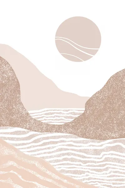 Boho Mountain Sun by Melloi Art Prints