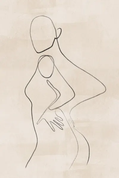Loving Line Embrace by Melloi Art Prints