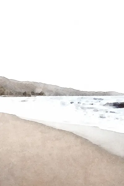 Serene Beach Landscape by Melloi Art Prints