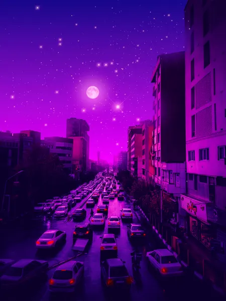 Dreamy Purple City Night by Ritvik takkar