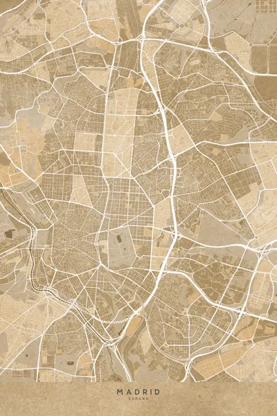 Madrid City Map by Rosana Laiz Blursbyai