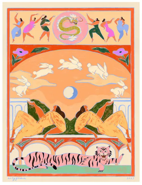 Rabbit Jumps Over the Moon by Arty Guava