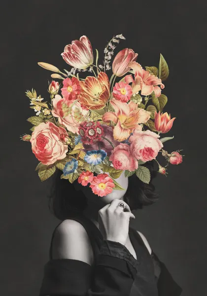 Pensive Floral Portrait by Frida Floral Studio