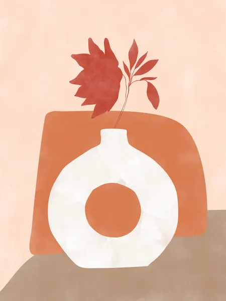 Abstract Botanical Vase by Elena Ristova