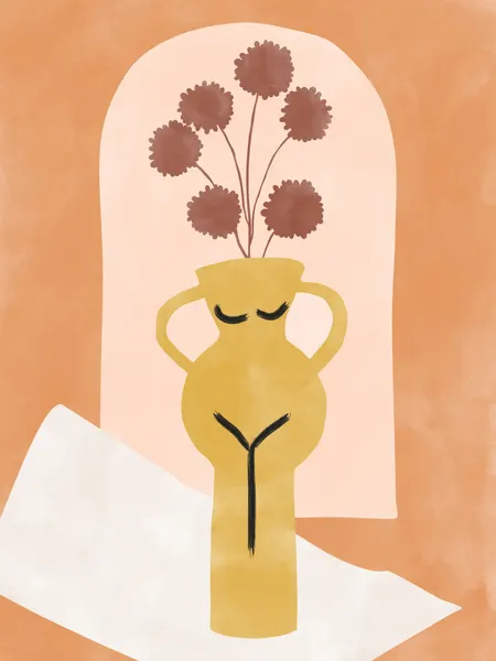 Abstract Woman Vase by Elena Ristova