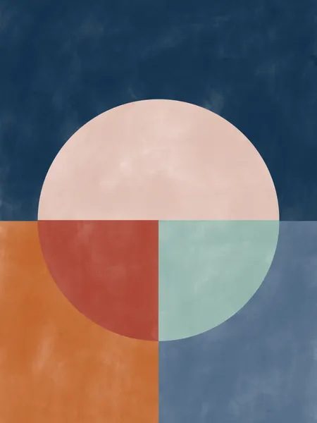 Abstract Color Block Circle by Elena Ristova