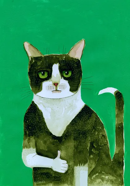 Cool Cat Thumbs Up by Sharyn Bursic