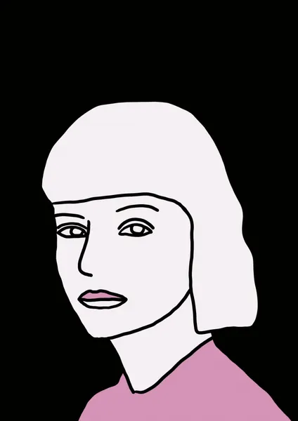 Minimalist Bob Portrait by Sharyn Bursic