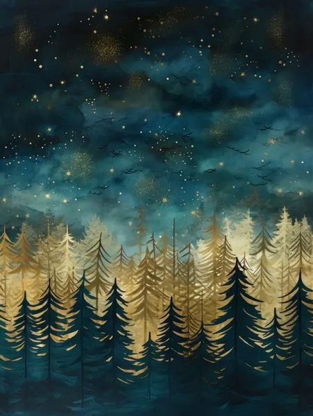 Enchanted Starry Forest by Bilge Paksoylu