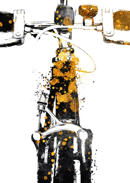 Golden Grunge Bicycle by Justyna Jaszke