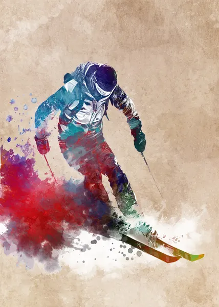 Vibrant Ski Splash by Justyna Jaszke