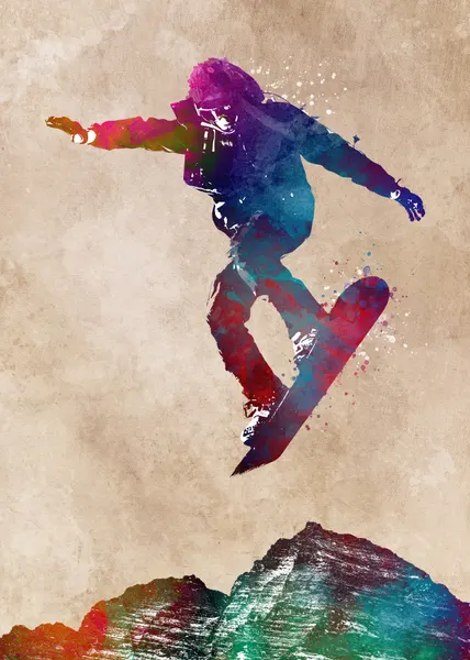 Vibrant Snowboard Jump by Justyna Jaszke