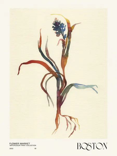 Watercolor print collection. Flower market - Boston by NKTN