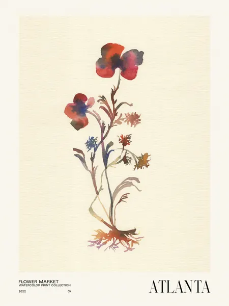Watercolor print collection. Flower market - Atlanta by NKTN